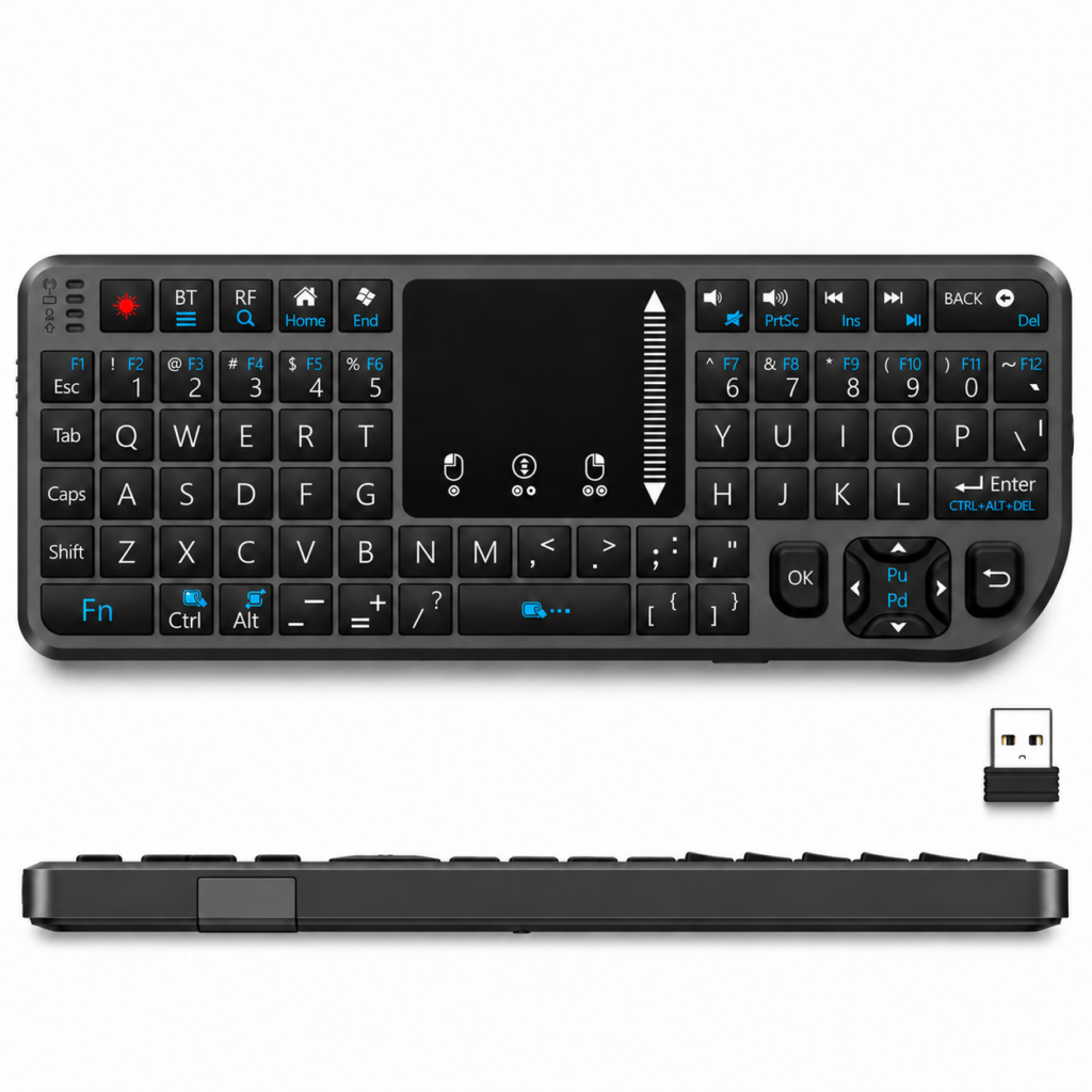 Mini Bluetooth Keyboard with Built-In Touchpad
