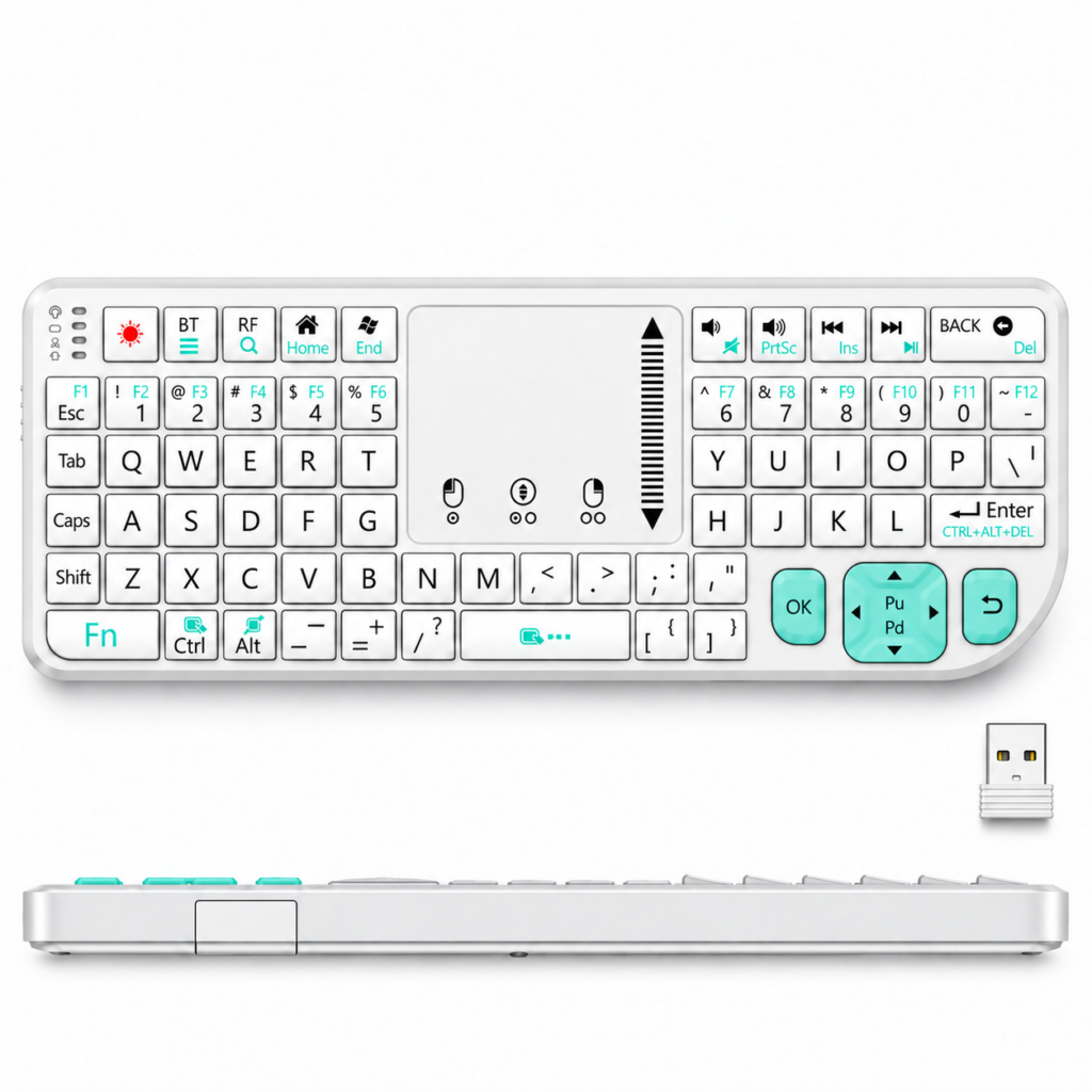 Mini Bluetooth Keyboard with Built-In Touchpad